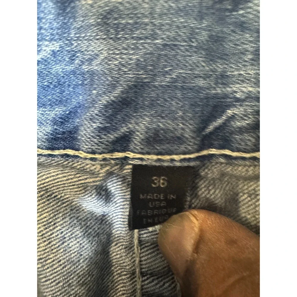 True Religion World Tour Geno Men 36 Blue Ombre Faded Distressed Jeans
